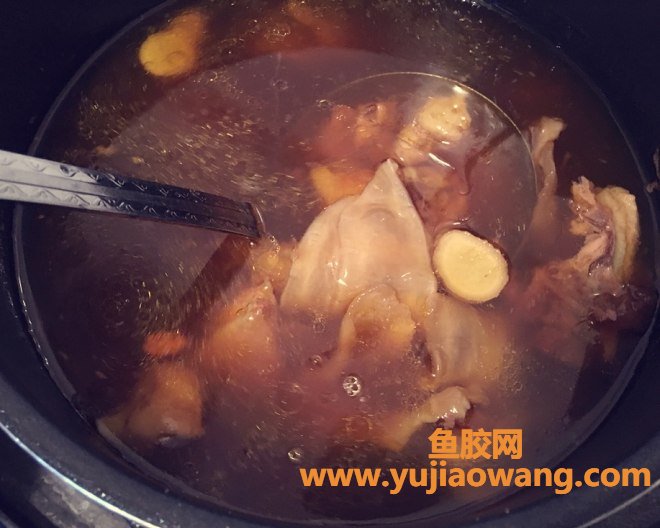 (鱼胶用电饭煲炖的)超级简单又滋润的电锅花胶炖鸡汤，国庆长假补一补